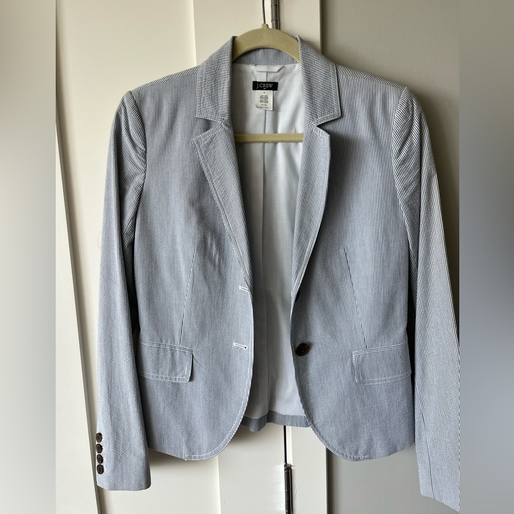 J.Crew Navy and White Blazer